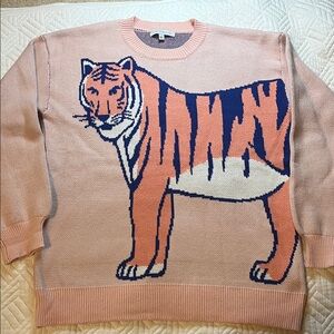 Pink Tiger Graphic Crewneck Sweater